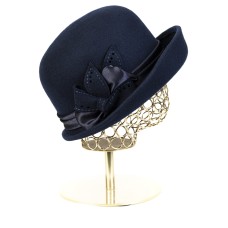 Фетровая шляпка №96 тёмно синяя 