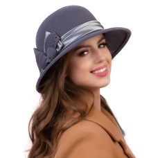 Фетровая шляпка №5 серо-голубая Фетровая шляпка №5 серо-голубая