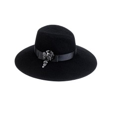 Федора макси - фетровая шляпка № 63+ черная Федора макси - фетровая шляпка № 63+ черная