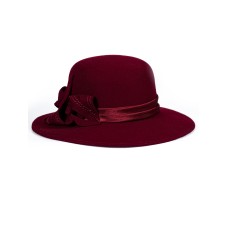 Фетровая шляпка №7-2302 тёмно-красная Фетровая шляпка №7-2302 тёмно-красная