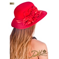 Фетровая шляпка №7 алая Фетровая шляпка №7 алая