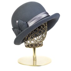 Фетровая шляпка №72 серо-голубая