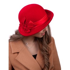 Фетровая шляпка №76 красная Фетровая шляпка №76 красная