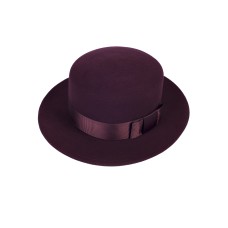 Канотье -фетровая шляпка № 900 бордовая Канотье -фетровая шляпка № 900 бордовая