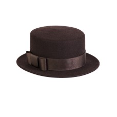 Канотье -фетровая шляпка № 901 коричневая Канотье -фетровая шляпка № 901 коричневая