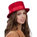 Канотье -фетровая шляпка № 901 красная Канотье -фетровая шляпка № 901 красная
