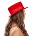 Канотье -фетровая шляпка № 901 красная Канотье -фетровая шляпка № 901 красная