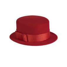 Канотье -фетровая шляпка № 901 красная Канотье -фетровая шляпка № 901 красная