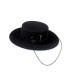 Канотье фетровая шляпка № 903 чёрная с серёжками Канотье фетровая шляпка № 903 чёрная с серёжками