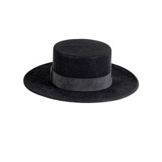 Канотье фетровая шляпка № 903 чёрная Канотье фетровая шляпка № 903 чёрная