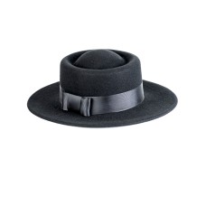 Канотье -фетровая шляпка № 904 чёрная Канотье -фетровая шляпка № 904 чёрная