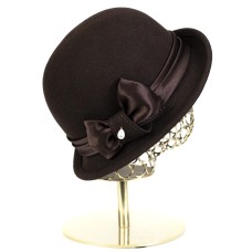 Фетровая шляпка №94-07 коричневая