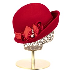 Фетровая шляпка №98 красная