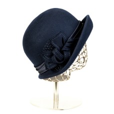 Фетровая шляпка №99 тёмно-синяя Фетровая шляпка №99 тёмно-синяя
