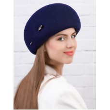 Фетровый шерстяной берет 101 тёмно-синий Фетровый шерстяной берет 101 тёмно-синий