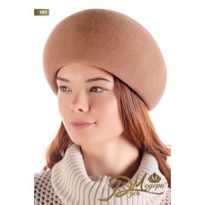 Фетровый шерстяной берет 101 бежевый Фетровый шерстяной берет 101 бежевый