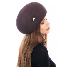 Фетровый шерстяной берет 101 тёмный капучино