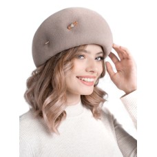 Фетровый шерстяной берет 101 песочный Фетровый шерстяной берет 101 песочный