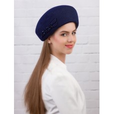 Фетровый шерстяной берет 102 т-синий Фетровый шерстяной берет 102 т-синий
