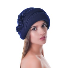 Фетровый шерстяной берет 138 тёмно-синий