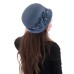 Фетровый шерстяной капор 315 серо-голубой