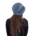 Фетровый шерстяной капор 315 серо-голубой