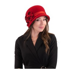 Фетровый шерстяной капор 315 красный