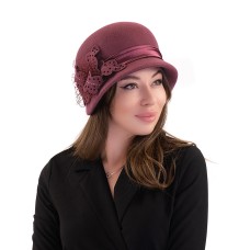 Фетровый шерстяной капор 315 роза