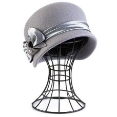 Фетровый шерстяной капор 315 светло-серый