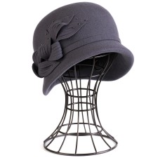 Фетровый шерстяной капор 315 тёмно-серый