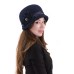 Фетровый шерстяной капор 315 тёмно-синий