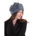 Фетровый шерстяной берет 332 серо-голубой