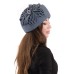 Фетровый шерстяной берет 332 серо-голубой