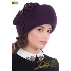 Фетровый шерстяной берет 332 баклажан Фетровый шерстяной берет 332 баклажан