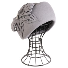 Фетровый шерстяной берет 332 светло-серый Фетровый шерстяной берет 332 светло-серый