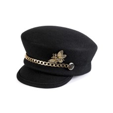 Картуз - фетровая шерстяная кепка 435 с золотой цепочкой Картуз - фетровая шерстяная кепка 435 с золотой цепочкой