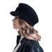 Картуз - фетровая шерстяная кепка 436                 с вышивкой чёрная