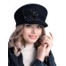 Картуз - фетровая шерстяная кепка 436                 с вышивкой чёрная