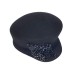 Картуз - фетровая шерстяная кепка 436                 с вышивкой чёрная