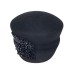 Картуз - фетровая шерстяная кепка 436                 с вышивкой чёрная