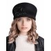 Картуз - фетровая шерстяная кепка 436                 с вышивкой чёрная