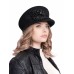 Картуз - фетровая шерстяная кепка 436                 с вышивкой чёрная