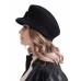 Картуз - фетровая шерстяная кепка 436                 с вышивкой чёрная