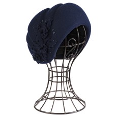 Фетровый шерстяной берет 504 тёмно синий Фетровый шерстяной берет 504 тёмно синий