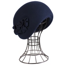 Фетровый шерстяной берет 523 тёмно синий Фетровый шерстяной берет 523 тёмно синий