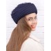 Фетровый шерстяной берет 530 Стюардесса Таблетка Вуалетка тёмносиняя Фетровый шерстяной берет 530 Стюардесса Таблетка Вуалетка тёмносиняя