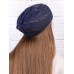 Фетровый шерстяной берет 530 Стюардесса Таблетка Вуалетка тёмносиняя Фетровый шерстяной берет 530 Стюардесса Таблетка Вуалетка тёмносиняя