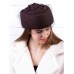 Фетровый шерстяной берет 530 Стюардесса Таблетка Вуалетка коричневая Фетровый шерстяной берет 530 Стюардесса Таблетка Вуалетка коричневая