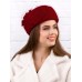 Фетровый шерстяной берет 530 Стюардесса Таблетка Вуалетка т-красная Фетровый шерстяной берет 530 Стюардесса Таблетка Вуалетка т-красная