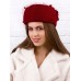 Фетровый шерстяной берет 530 Стюардесса Таблетка Вуалетка т-красная Фетровый шерстяной берет 530 Стюардесса Таблетка Вуалетка т-красная